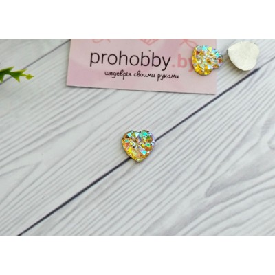 Стразы "Сердце", цвет жёлтый